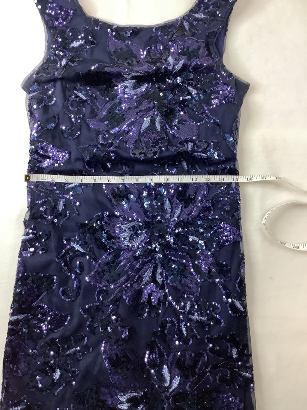 White House Black Market Sequin Sheath Dress in Deep Navy Size 2 - Picture 9 of 10
